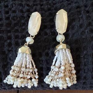 Kendra Scott White Beaded Earrings